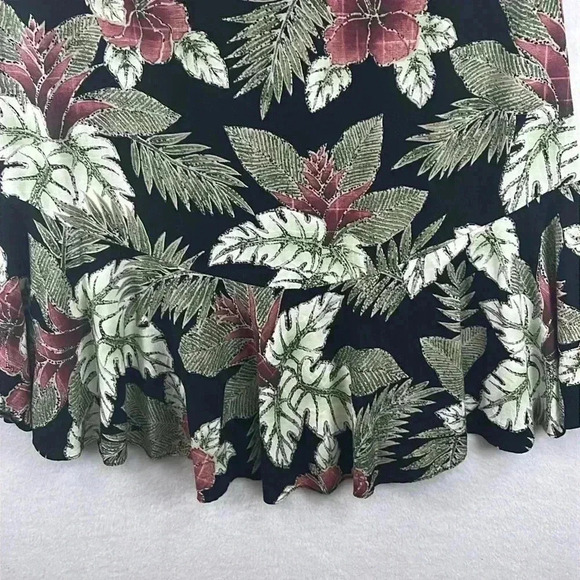 Nani Hawaii Dress Women’s Size Medium Black/Green/Wine Tropical Island Vacation - Picture 4 of 8